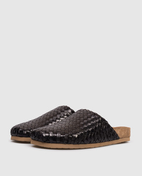 Dragon Black leather mules DGS65110