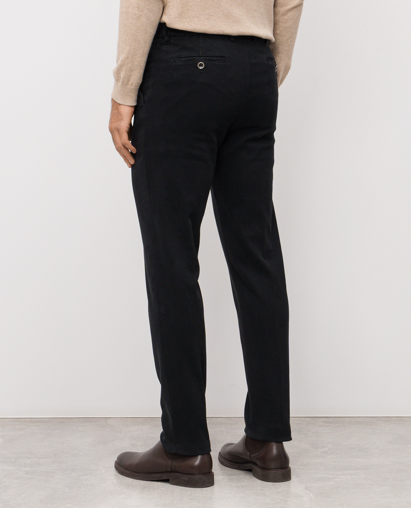 Black pants with logo patch Kiton 4