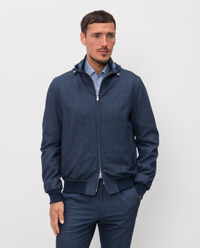 Enrico Mandelli Blue wool, silk and linen jacket 3L515A6043