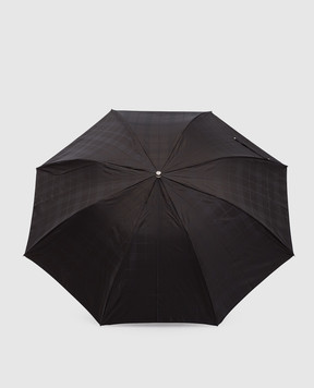 Pasotti Brown folding umbrella with check pattern OMITUO64SRASO643415