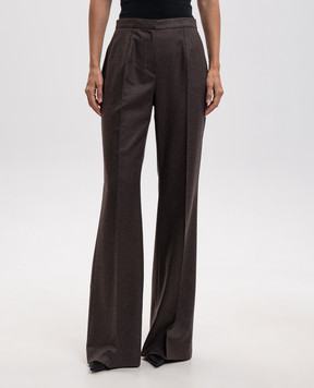 Kiton Brown wool and cashmere flared pants D60102K0105I