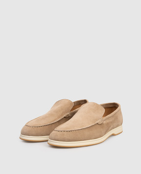 Enrico Mandelli Beige suede loafers 0YACHT7415