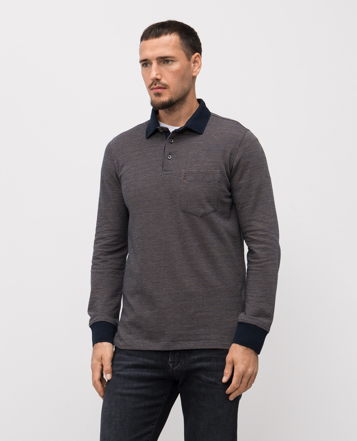 

Blue polo shirt with pattern Florentino