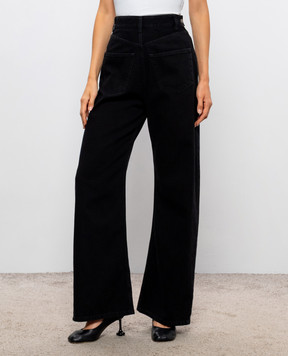 Maison Margiela MM6 Black jeans with logo patch S62LB0226M30064