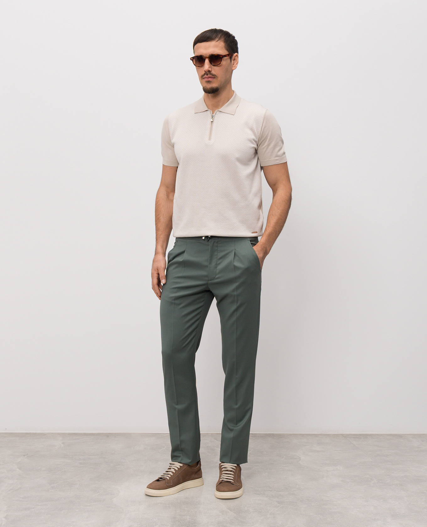 Green wool pants Enrico Mandelli 2