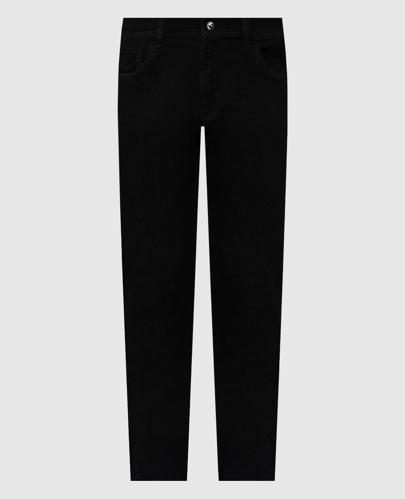 Black Tailor Slim Fit Jeans with Logo Patch Scissor Scriptor