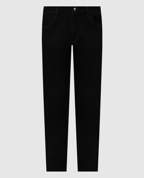 Scissor Scriptor Black Tailor Slim Fit Jeans with Logo Patch COSTANTINOT360563