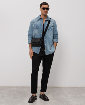 Dolce&Gabbana Black pants with logo patch GVZAETGK302