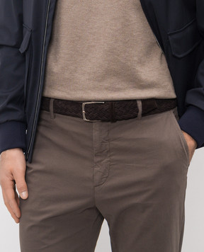 ISAIA Brown suede braided belt FB0047PLF40