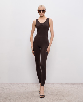 Jil Sander Brown jumpsuit with logo print J40FP0106J20031