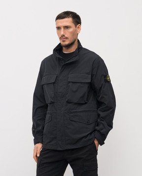 Stone Island Black jacket with logo L1S154100034S0026