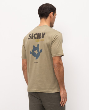 Officina 36 Sicily Island Khaki T-shirt CUPF78