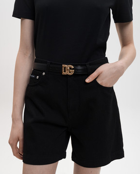 Dolce&Gabbana Black leather belt with logo BE1682AW576