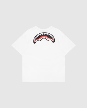 Sprayground Children's white T-shirt with logo print SPY1565WHT