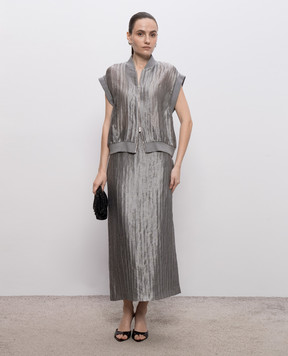 Peserico Gray vest with linen E0316705032