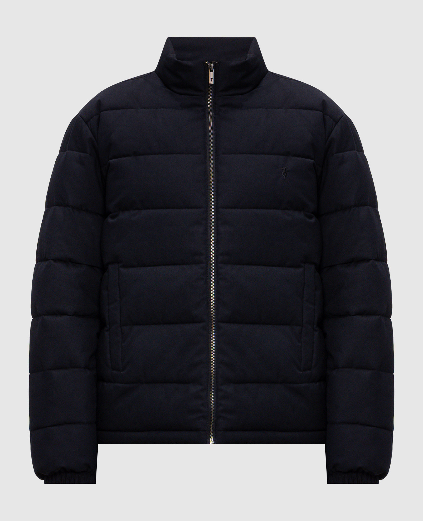 Blue jacket with embroidered emblem Trussardi