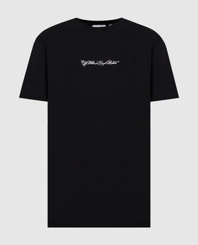 Off-White Black Script Arrow Embroidered T-Shirt 44MAA027S26J002