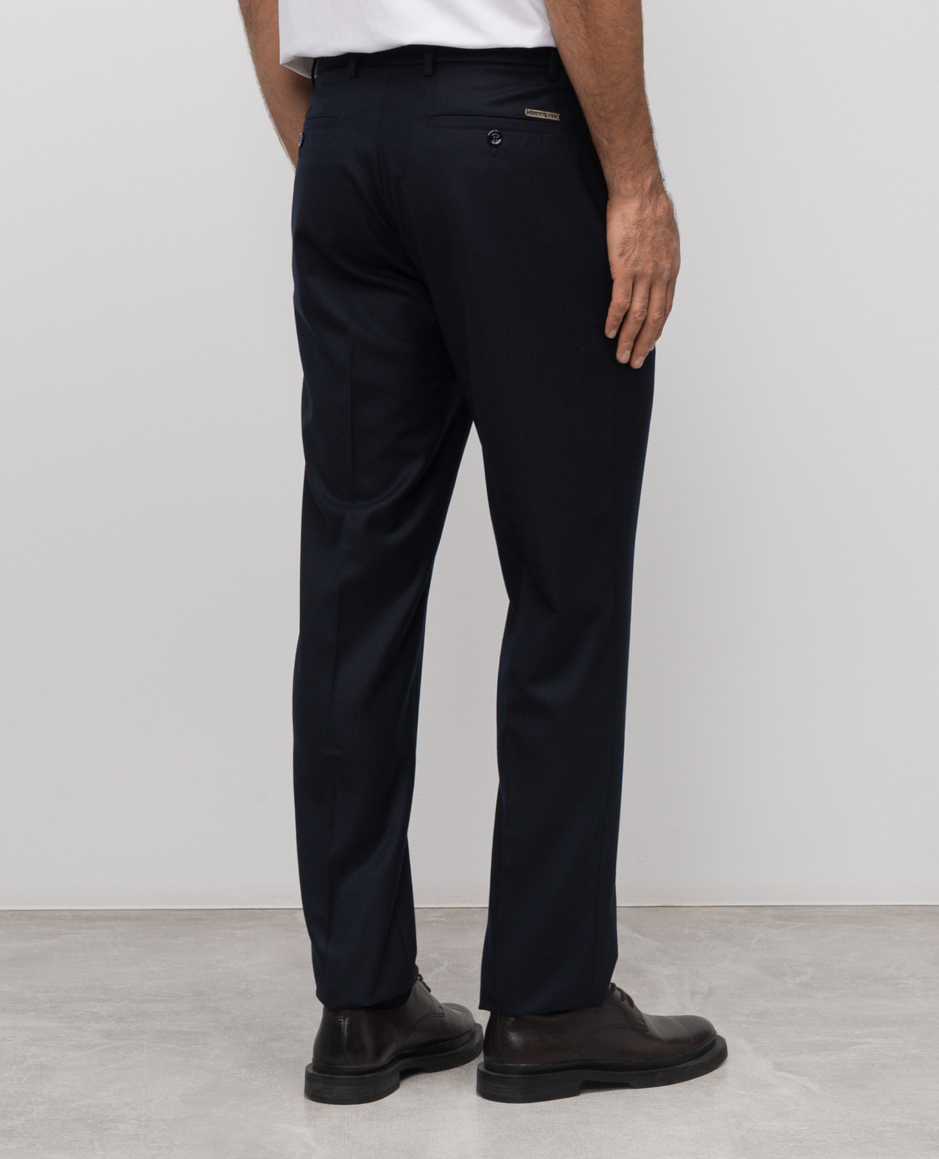 Blue wool pants Stefano Ricci 4