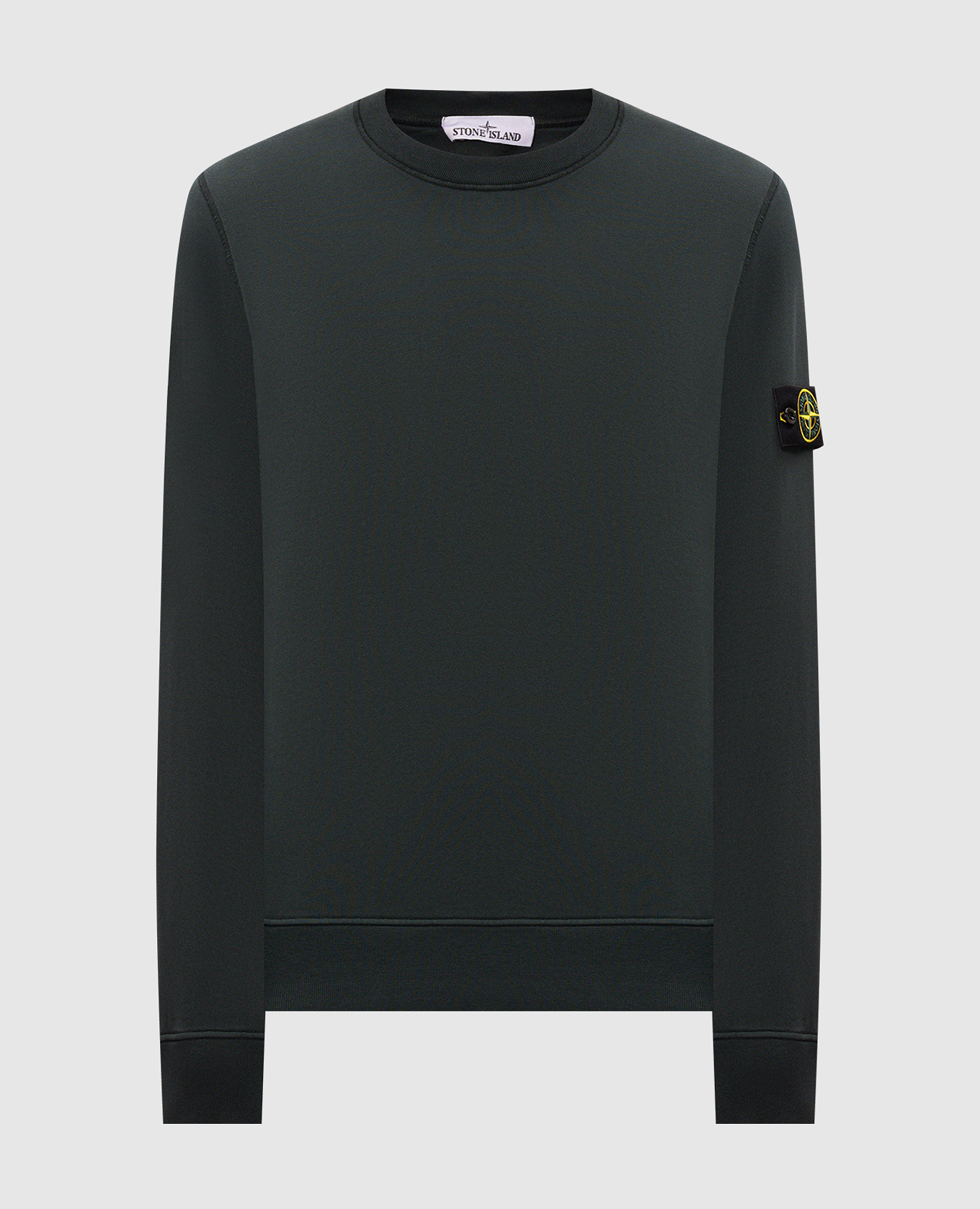 Green sweatshirt with logo patch