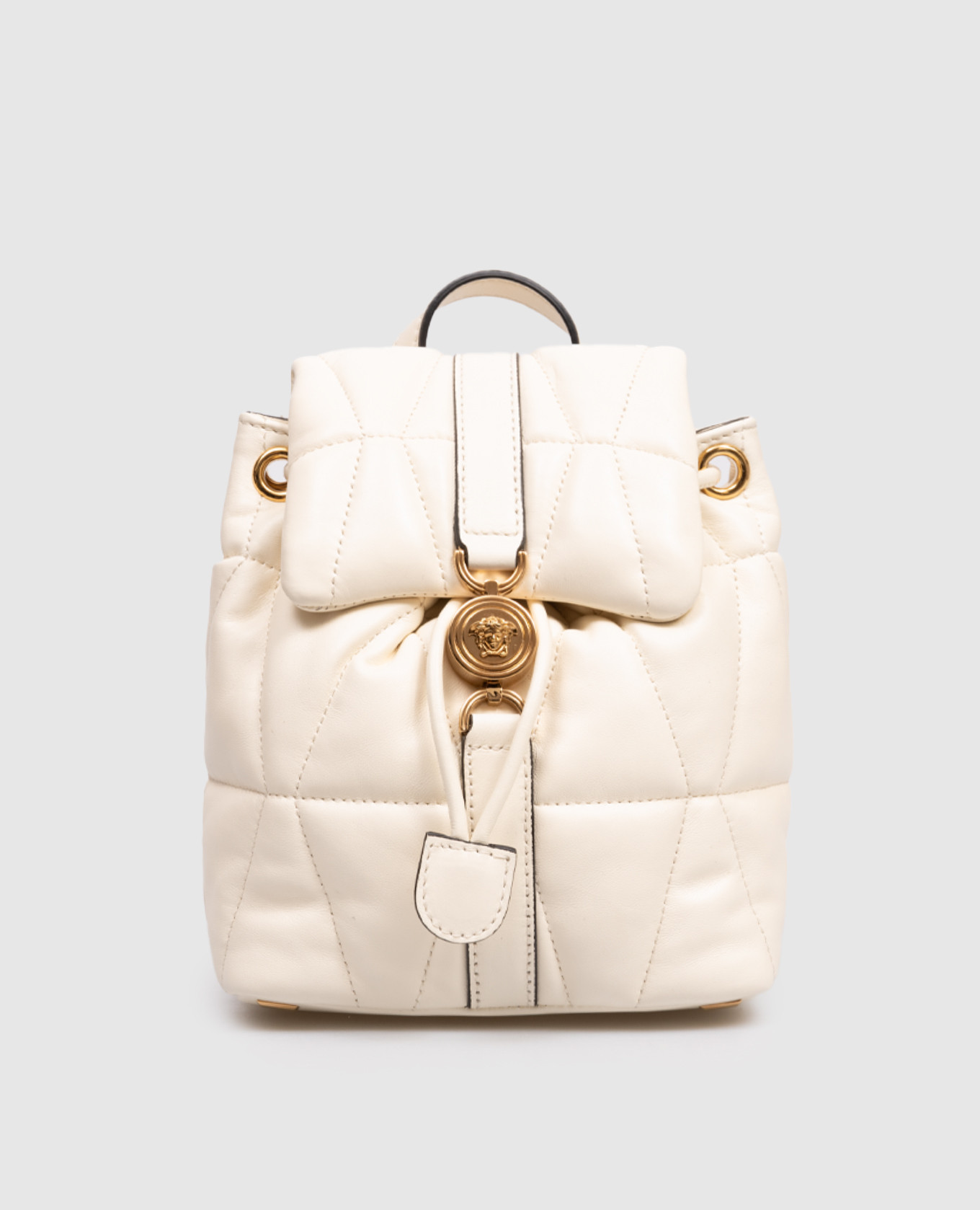 

Kleio ivory leather backpack Versace, Beige