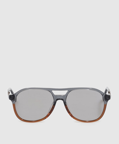 Grey sunglasses with logo engraving