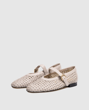 Doucal's Gray leather braided ballet flats DD8778MAENUZ246