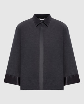 Peserico Gray straight-cut blouse A06315A8867