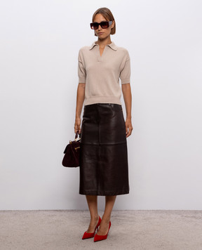 Max Mara Brown leather skirt GITA SMMGITA