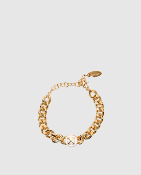 Off-White Gold-tone Arrow emblem chain bracelet OWOA12RC99MET001