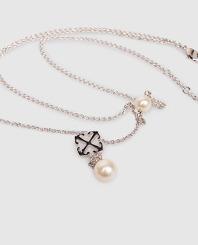 Off-White Silver chain with beads and Arrow emblem OWOB140S26MET001