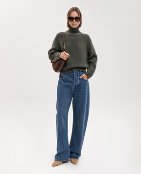 Allude Green wool and cashmere sweater 26517031