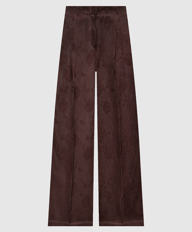 Brown BALCO pants with floral pattern