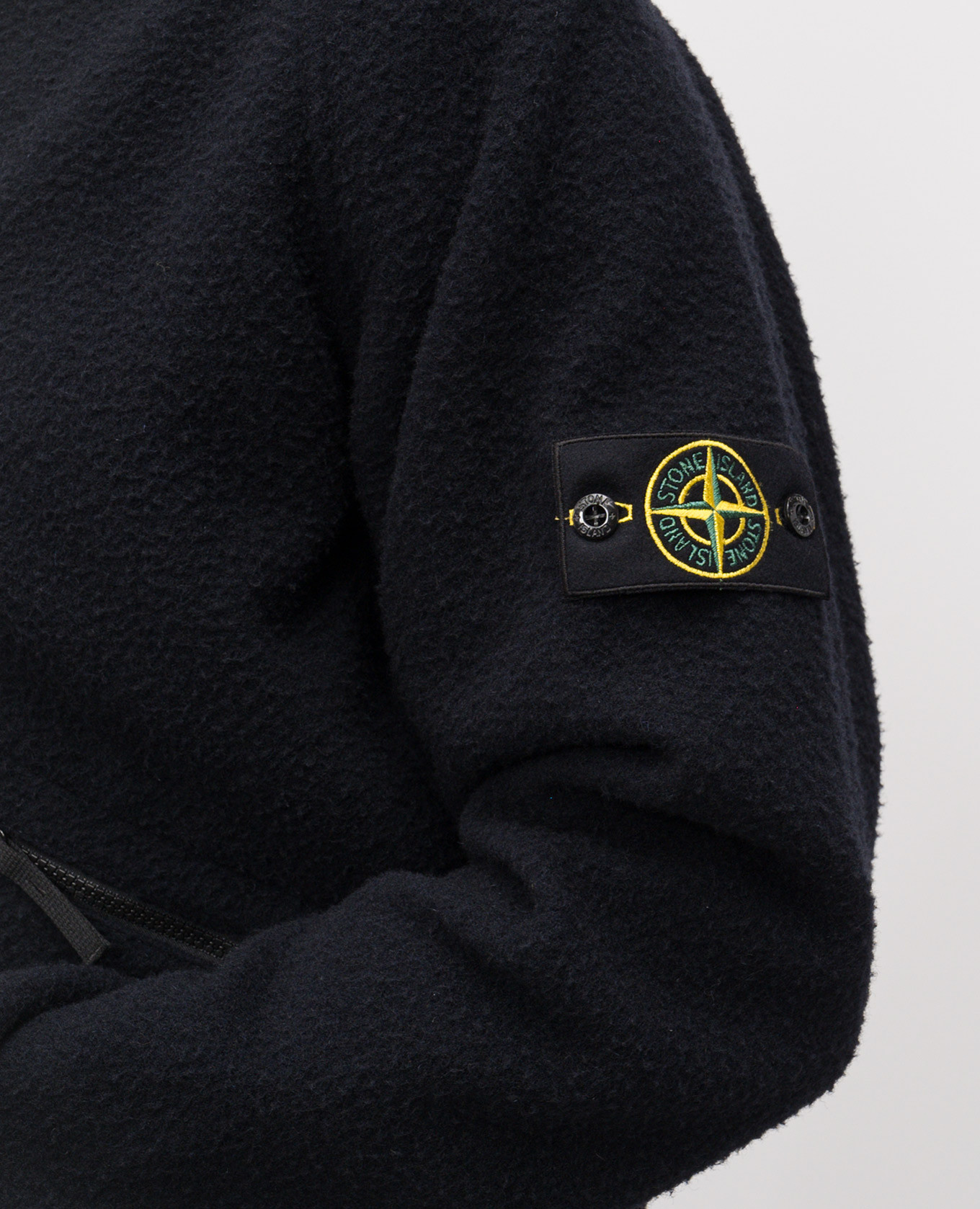 

Blue wool bomber jacket with logo Stone Island
