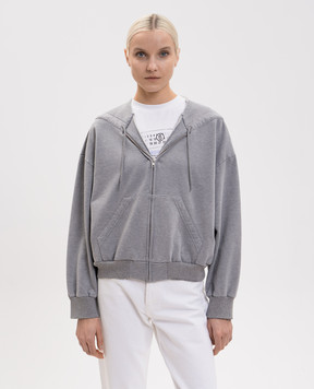 Maison Margiela MM6 Grey melange sports jacket with vintage effect S52HG0041S25337