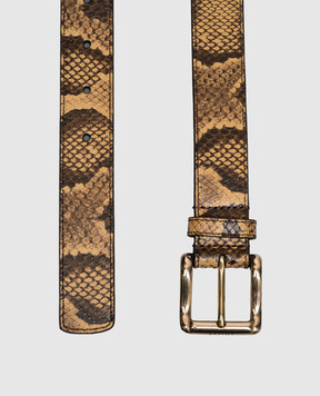 AMIRI Brown leather belt with reptile leather embossing AM426BE011
