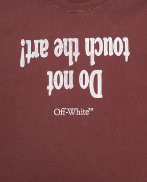 Off-White Children's burgundy Art Quote T-shirt 44BAA002F26J00B
