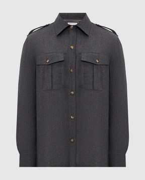 Brunello Cucinelli Gray wool shirt with shoots MY6660731