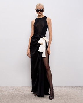 Saint Laurent Black silk pleated skirt 858255Y720W