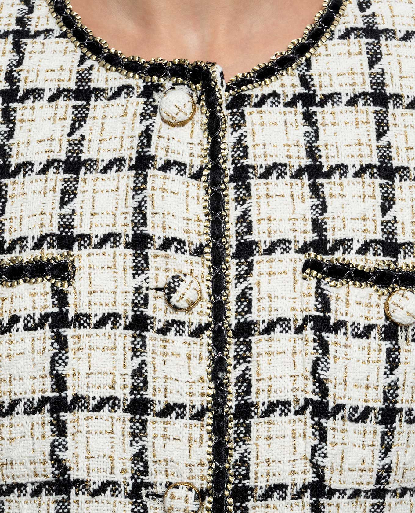 Ivory checked tweed jacket Twinset 5