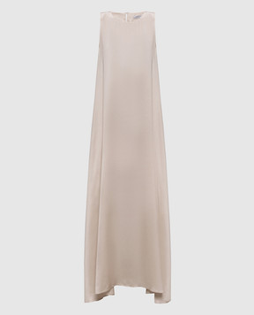 Peserico Beige maxi dress with monil chain A0222706638