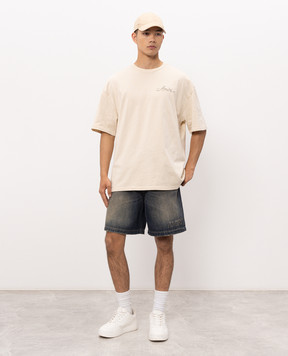 AMIRI Beige MA QUAD CHECKERBOARD T-shirt AMTOJR1172
