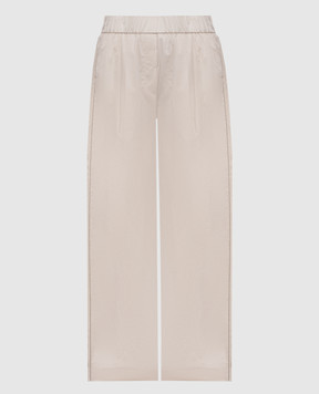 Peserico Beige pants with a monil chain A0465701979