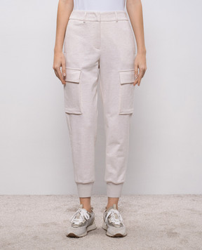 Peserico Beige melange joggers M04790J02347C