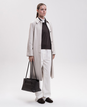 The Row Angela ivory leather coat R000315L674