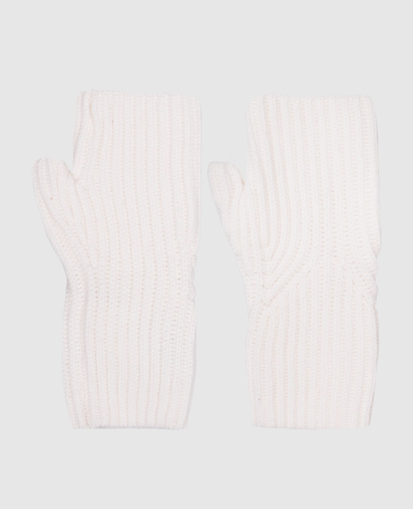 Ivory cashmere mittens