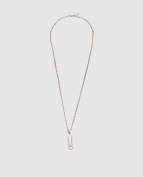 Off-White Silver chain with Paperclip pendant OMOB169S26MET001