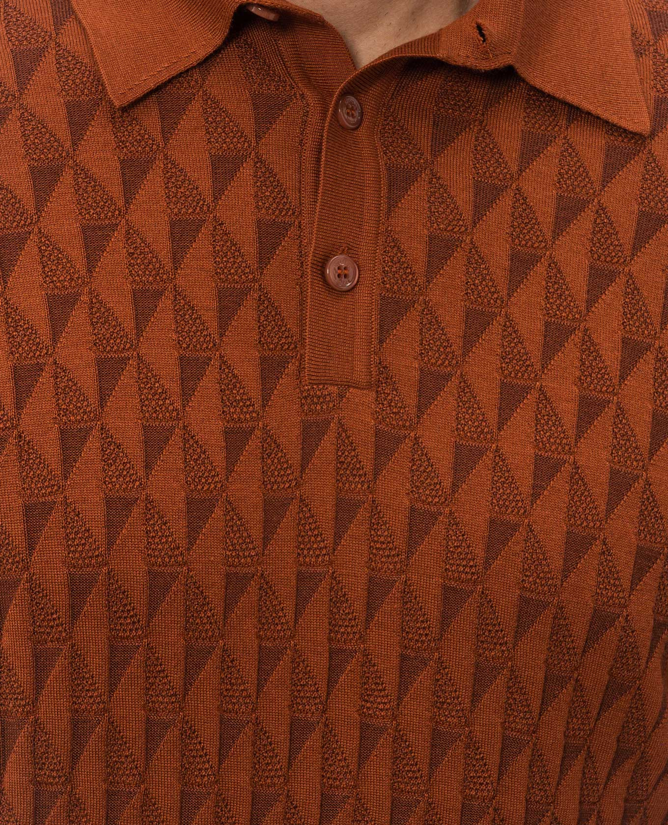 Terracotta patterned polo Stefano Ricci 5