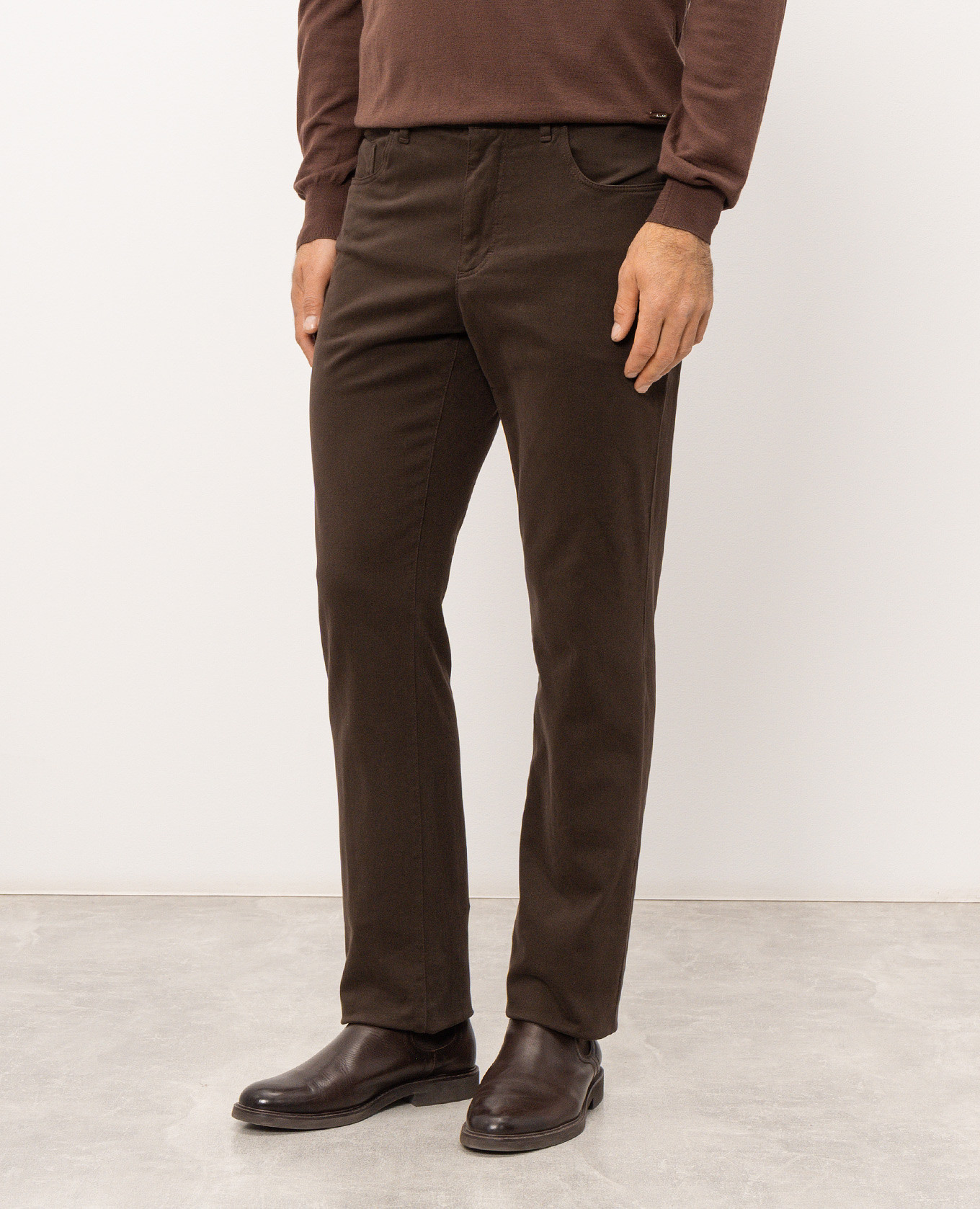 Brown pants with logo patch Stefano Ricci 3