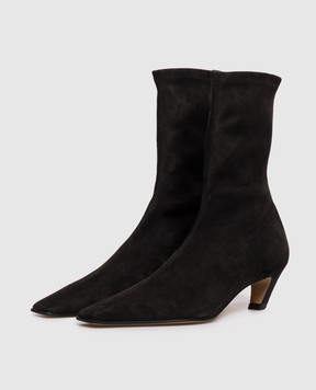 Khaite Arizona black suede ankle boots F11221047
