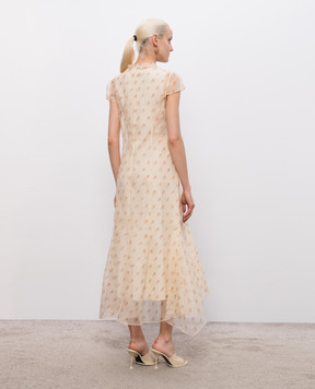 Khaite Meera beige floral silk dress 56263436
